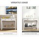 image 9 of HOMCOM Console Table Sofa Side Desk with Storage Shelves Drawers for Entryway White