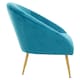 image 3 of Interiors by Premier Blue Occasional Arm Chair with Curved Back, Velvet Upholstered Chair, Indoor Lounge Chair for Living Room