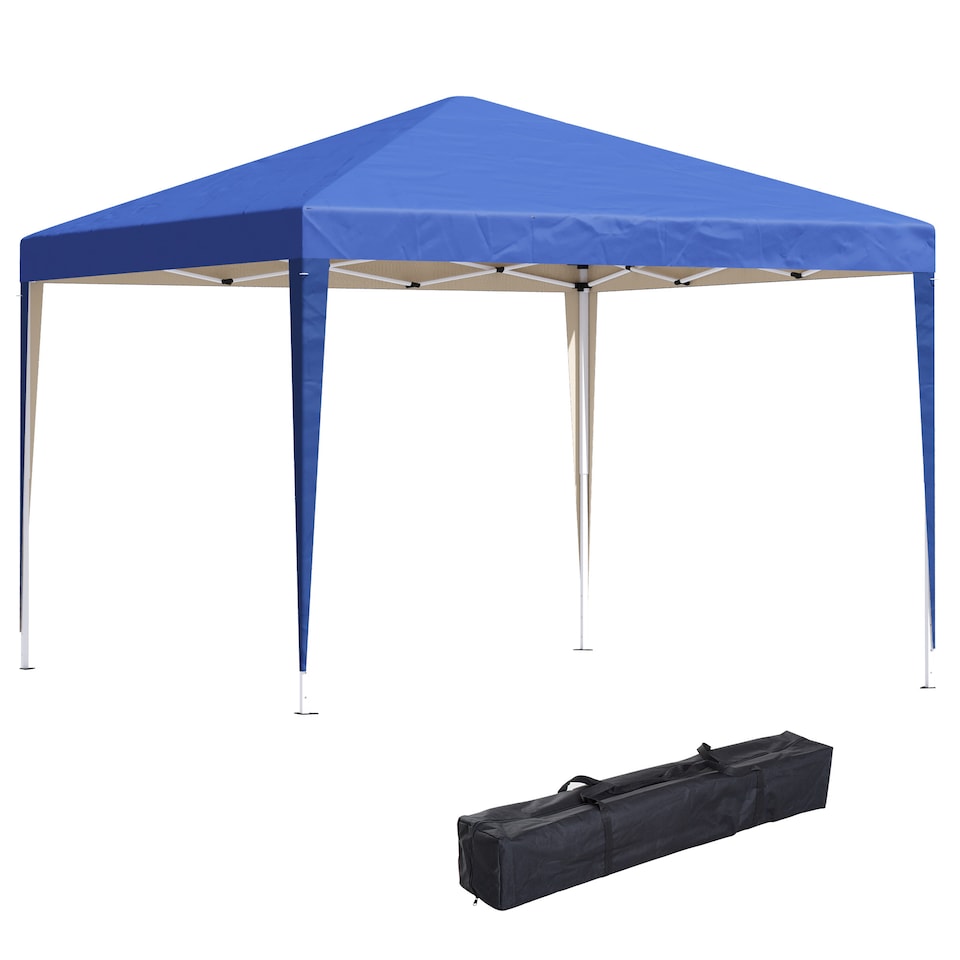 image 1 of Outsunny 3 x 3M Garden Pop Up Gazebo Height Adjustable Marquee Party Tent Wedding Canopy with Carrying Bag, Blue