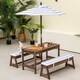 image 3 of COSTWAY 4 PCS Wooden Kids Picnic Table Bench Children Outdoor Activity Desk-Grey