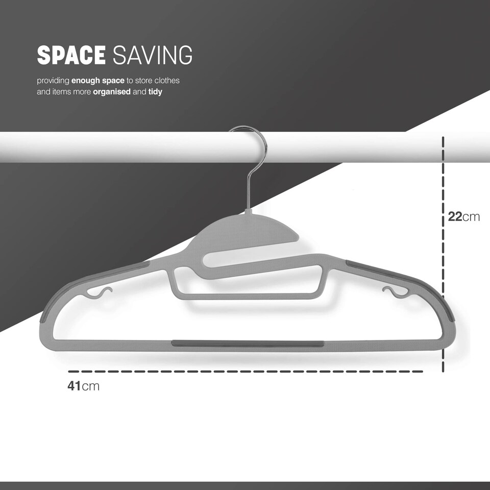 image 1 of Keplin Non-Slip Hangers, Durable, Slimline Design for Space Saving with 360 Degree Swivel