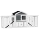 image 1 of PawHut Wood Chicken Coop Hens Cage Poultry House with Nesting Boxes Run