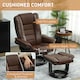 image 5 of HOMCOM Swivel Manual Recliner and Footrest Set PU Leather Chair Brown Brown | Dark Brown