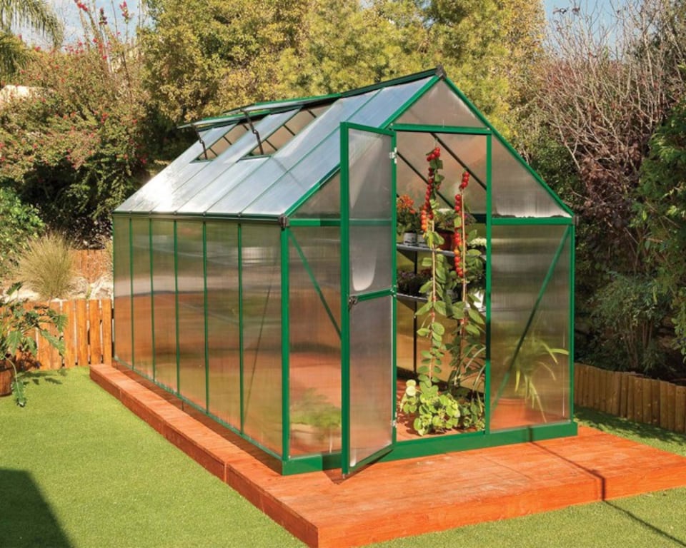 image 1 of Greenhouse Mythos 6 x 10 - Polycarbonate - L306 x W185 x H208 cm - Green