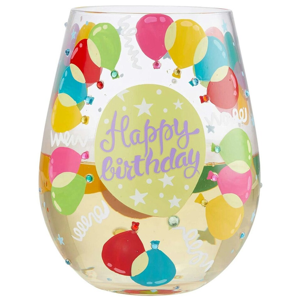 Lolita Stemless Glass Birthday Balloons 6008682 (disc) Multi