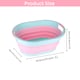 image 2 of 24L Oval Collapsible Laundry Basket, Plastic Laundry Hamper - Pink