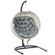 image 6 of Outsunny Hanging Egg Chair Outdoor Indoor Swing Chair, Folding Basket Grey