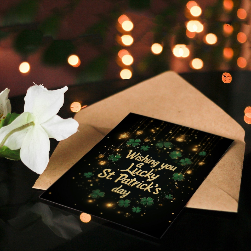 image 1 of St. Patrick's Day Card Wishing You A Lucky Day Blank Greeting Card
