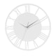 image 6 of Living and Home Silent Round Wood Wall Clock Roman Numeral - White