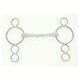 image 2 of Lorina Flexi Mullen Mouth 3 Ring Horse Dutch Gag - Silver - 5.5in