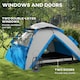 image 5 of Outsunny 3-4 Man Camping Tent Portable with Bag, Quick Setup, Dark Green