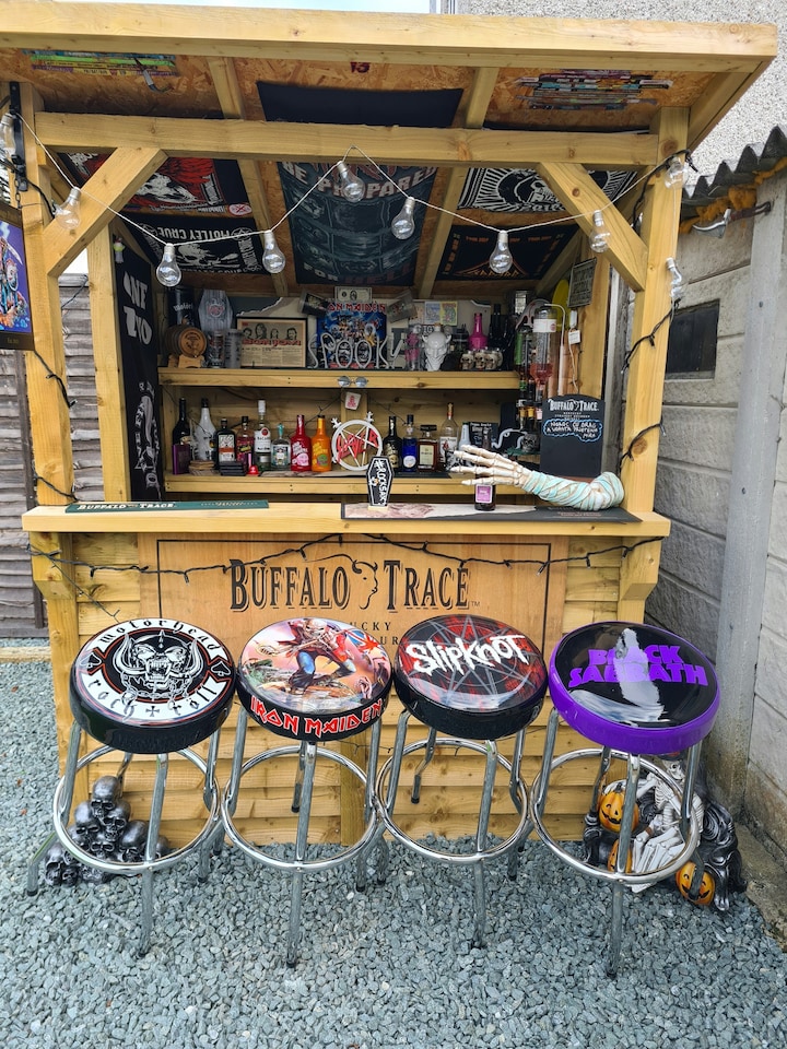 image 1 of Rocksax David Bowie Bar Stool - Aladdin Sane | Black