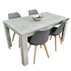 image 1 of Dining Table Set Oak Effect Table With 4 White Plastic Chairs Dining Room Furniture | White | One Size | 5