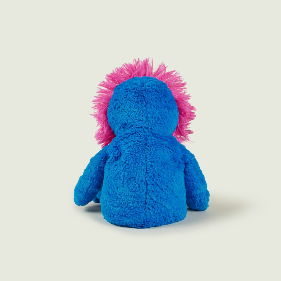 image 1 of Warmies Plush Bright Blue Monster Microwavable Weighted Teddy