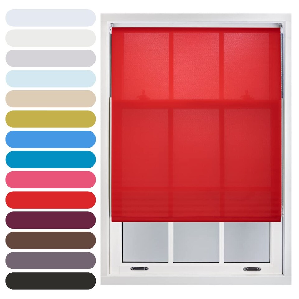 image 1 of 140cm Wide Daylight Roller Blind 210cm Drop | Red | Red