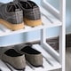 image 8 of HOMCOM 3-Tier Shoe Rack Wood Frame Slatted Shelves Spacious Open Hygienic Storage Home Hallway Furniture Family Guests 70L x 26W x 57.5H cm - White