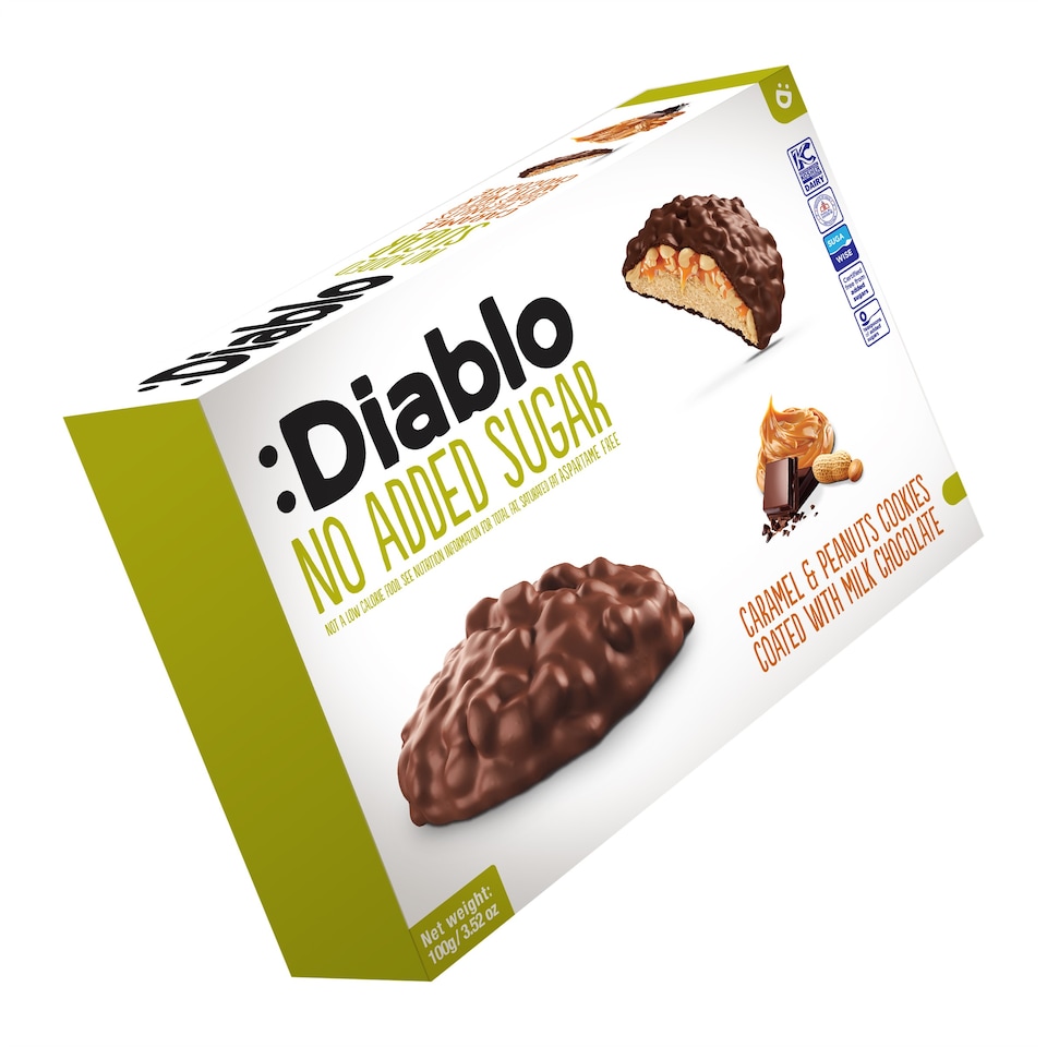 image 1 of Diablo No Added Sugar Chocolate Caramel and Peanut Cookies 100g