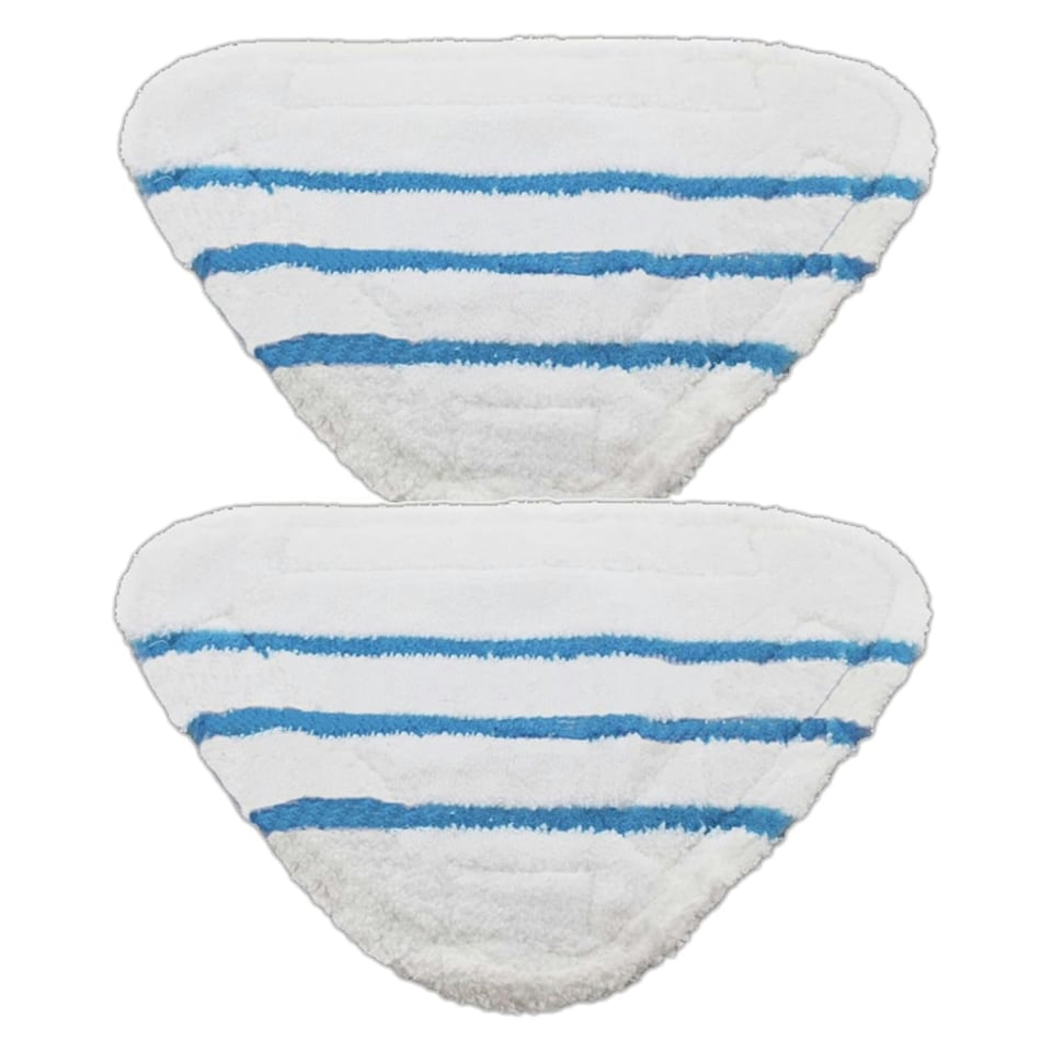 image 1 of SPARES2GO Washable Microfibre Cover Pads for Bush SMB1501 SMB1501UK Steam Cleaner Mop (Pack of 2)