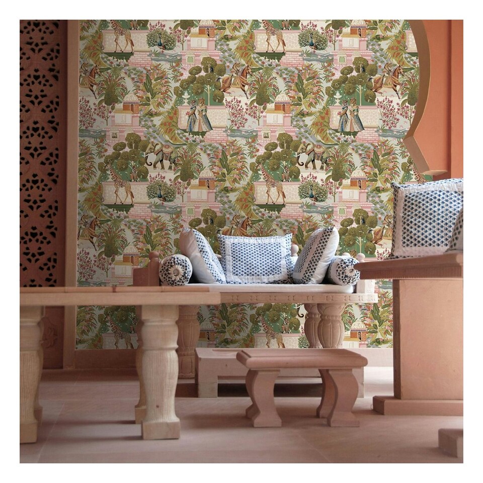 image 1 of Holden Décor Eastern Horizons Animal Palace Wallpaper - Multicoloured - 10.05m x 0.53m