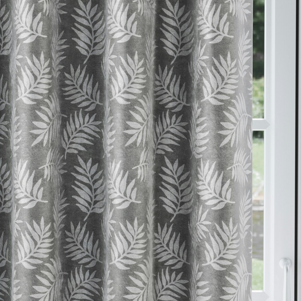 image 1 of Oakland Grey Curtains 90 x 90 inch (229 x 229 cm) Room Darkening Eyelet Thermal Noise Reducing Curtains for Bedroom and Living Room