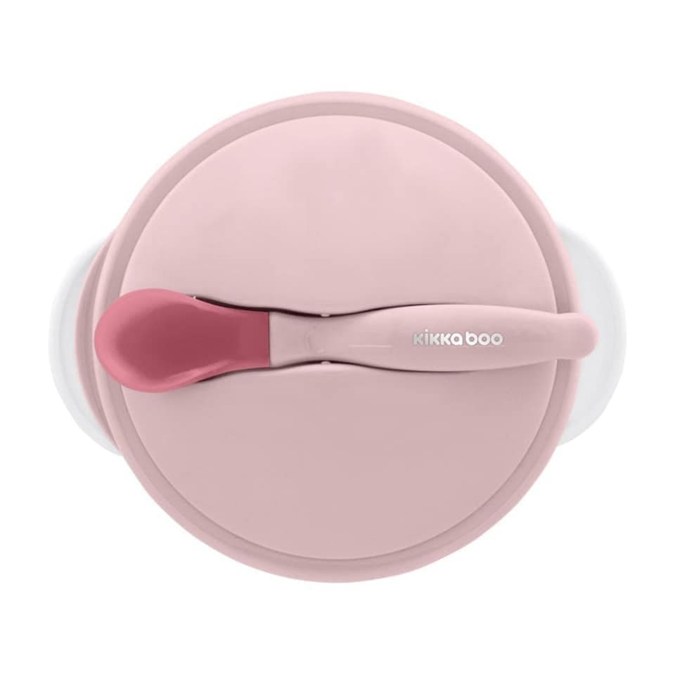 image 1 of Kikka Boo Suction Bowl With Heat Sensing Spoon Pink