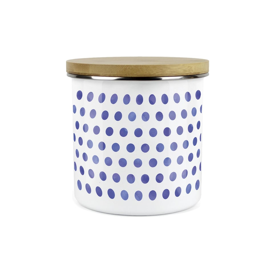 image 1 of Indigo Polka Dot Large Canister
