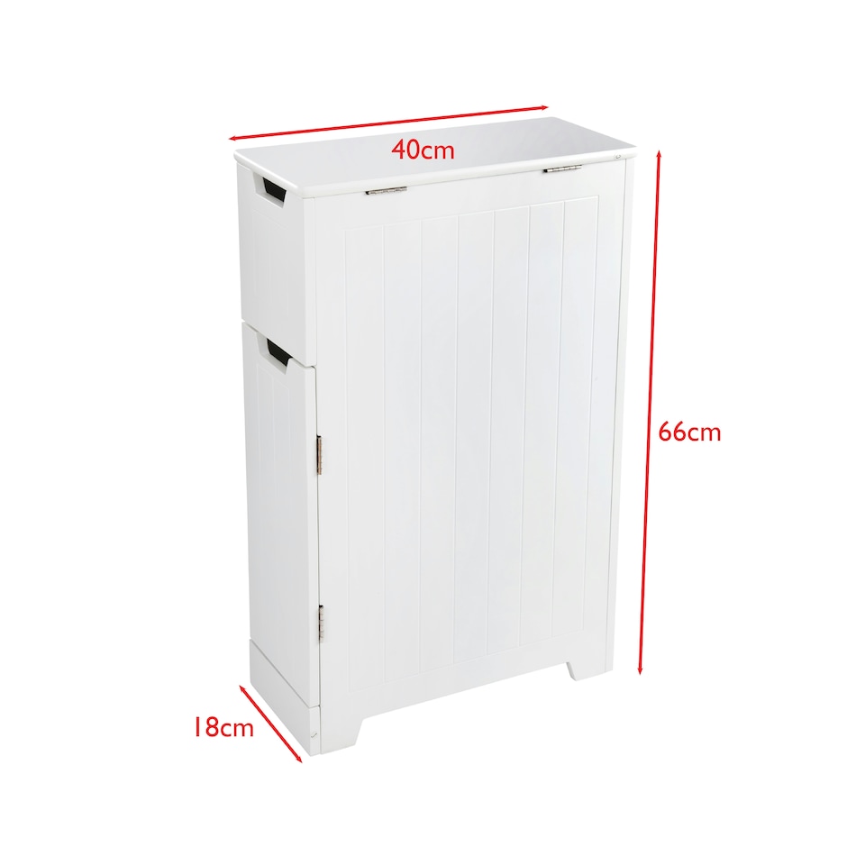 image 1 of Elegant Brands Sennen Super Slim Bathroom Storage Cabinet in White White