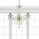 image 2 of Clear and Gold Marie Therese Style 3 x 40W Chandelier Clear | Gold