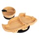 image 1 of Tiny Dining Children's Bamboo Suction Dinosaur Dinner Set - Black
