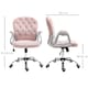 image 7 of Vinsetto Office Chair Velour Diamond Tufted Padded Ergonomic 360° Swivel Pink