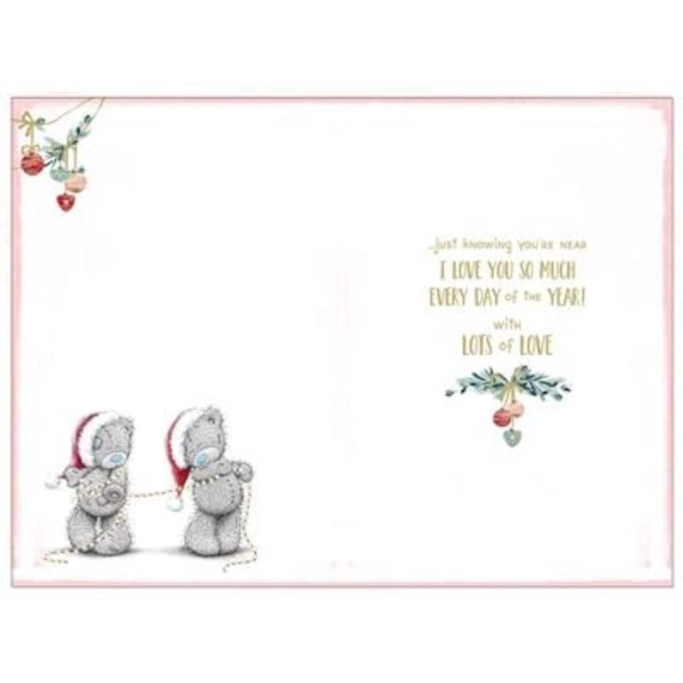image 1 of Bear with Tinsel Verse Girlfriend Christmas Card