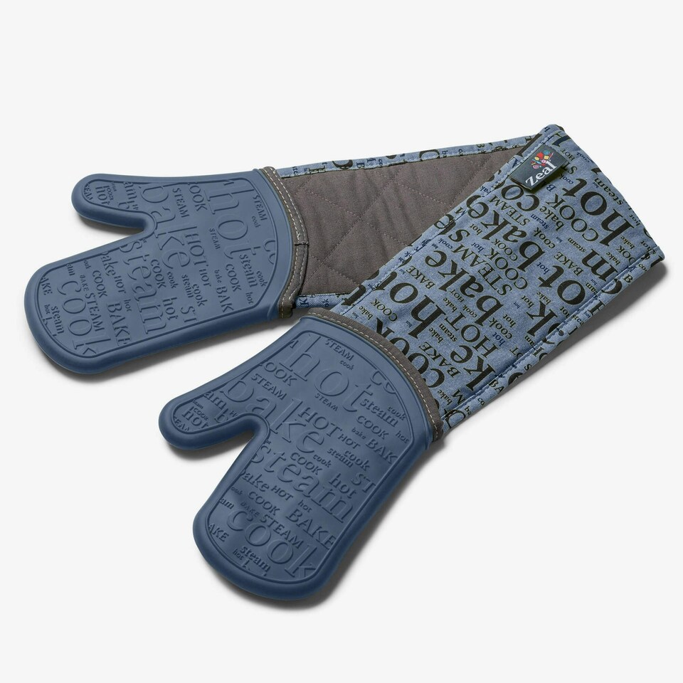 image 1 of Zeal Steam Stop™ Waterproof Silicone Double Oven Glove Blue | Provence Blue