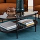 image 4 of Bayonne Oval Coffee Table with Smoked Glass Top