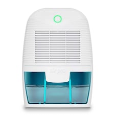 Air Pro Mini Dehumidifier Portable Electric Mould & Damp Remover 300ml/Day  Moisture Absorber 600ml Water Tank Condensation Remover | White | White / Blue | 1