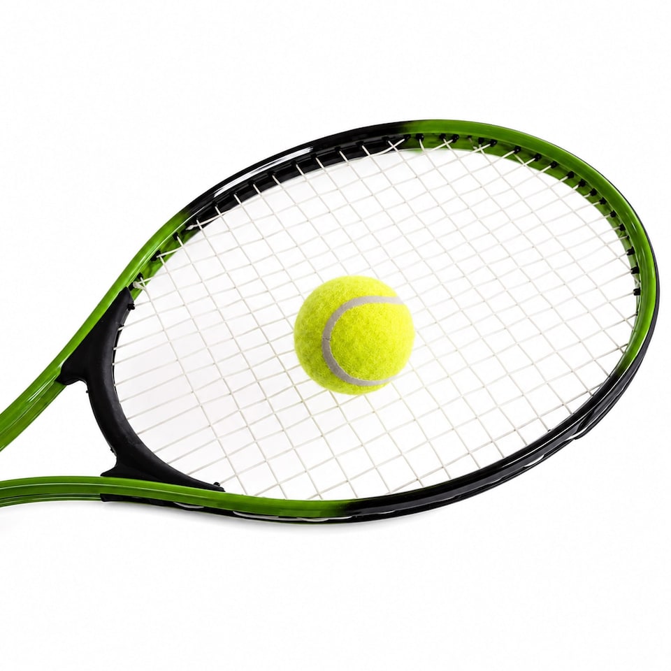image 1 of 2 Player Junior Tennis Set with 23 Inch Aluminium Rackets, Balls & Carry Bag
