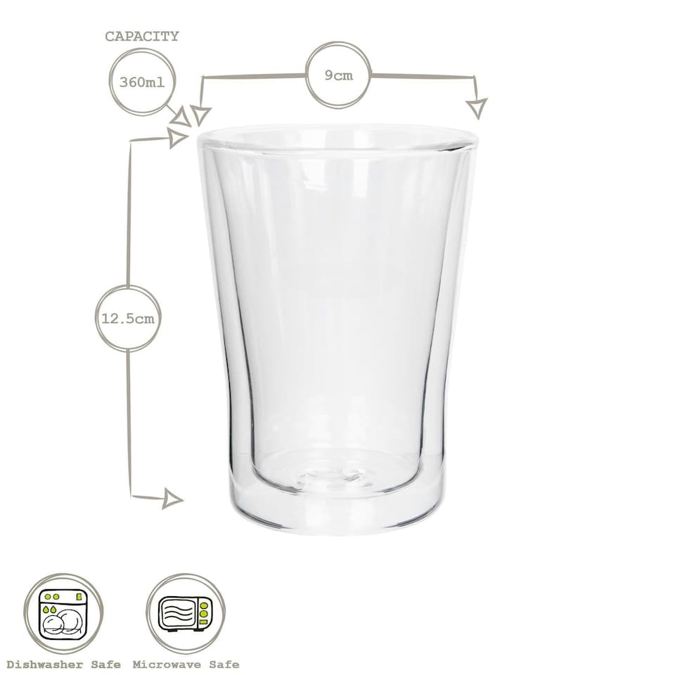 image 1 of Rink Drink Double-Walled Glasses Set - 360ml - Pack of 6 Clear