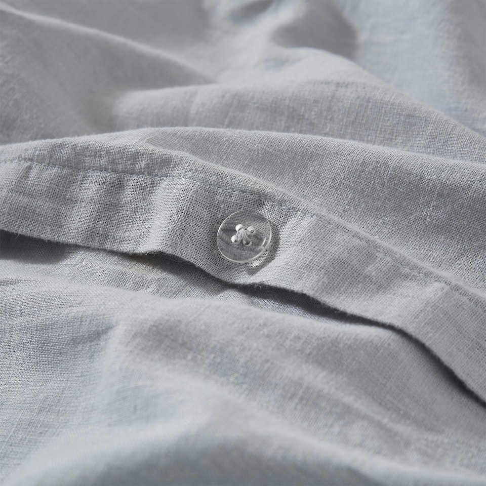 image 1 of Touch Of Linen - Ice Blue - Duvet Cover Set (Includes 2 Pillowcases - 1 For Single) Blue | Ice Blue | Double