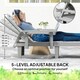 image 3 of Outsunny Set of 2 Resin Reclining Sun Loungers for Garden Grey | Light Grey