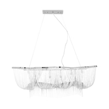 Interiors by Premier 6 Light Chrome Pendant, Adjustable Aluminium Chain Basket Pendant, Boutique Luxe Lighting For Living Room