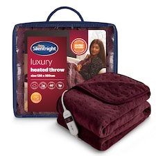 Silentnight Luxury Heated Throw, Berry | Purple | Berry | One Size | 1