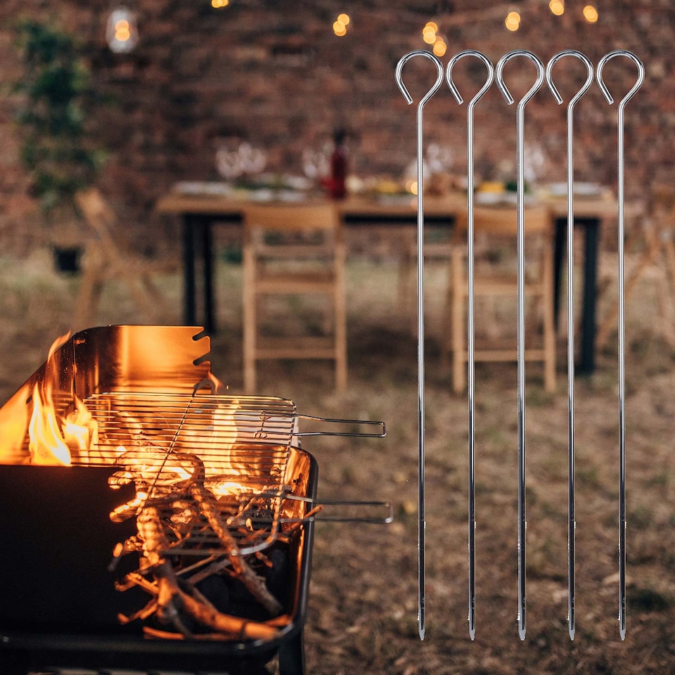 image 1 of PMS Chrome Plated Steel Skewers - 5 Pack