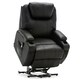 image 1 of Cinemo Dual Motor Rise Recliner Bonded Leather Heat & Massage Chair (Black)