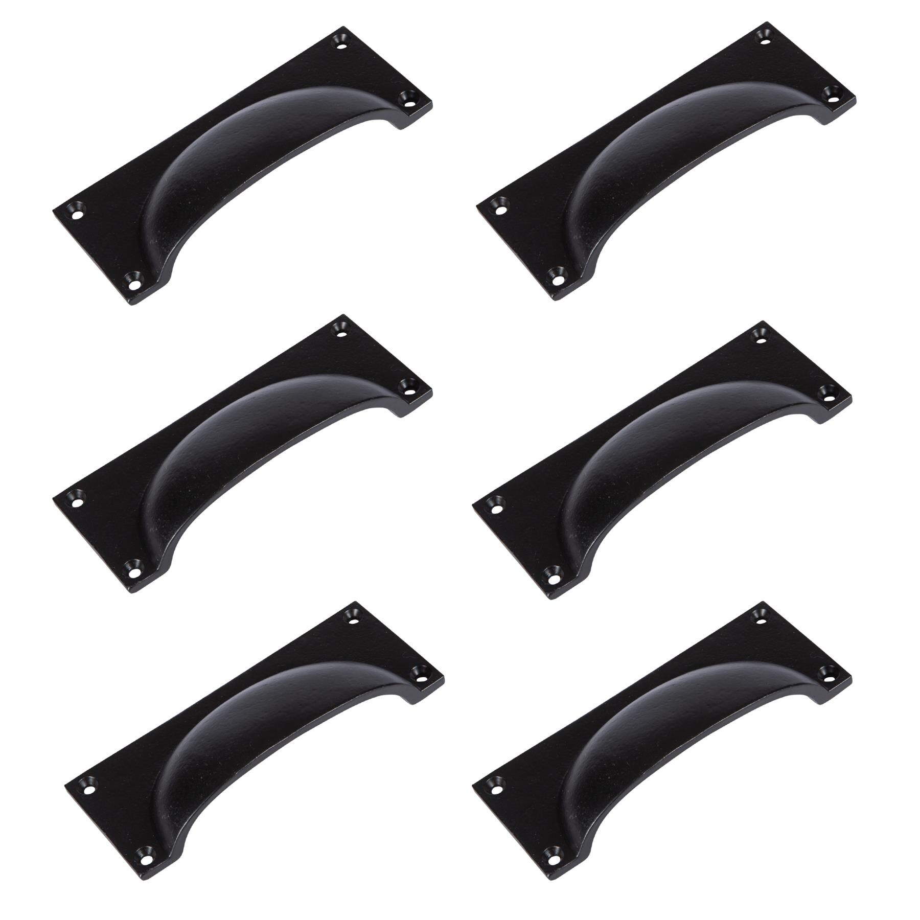 Hammer and Tongs Rectangular Cabinet Drawer Pull - W130mm x H50mm - Pack of 6 in Black | Size: 1000mm x 500mm