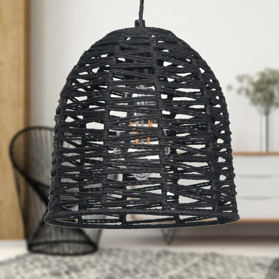 image 1 of Set of 2 Kleo - Dark String Pendant Lightshade | Black | Medium | 2