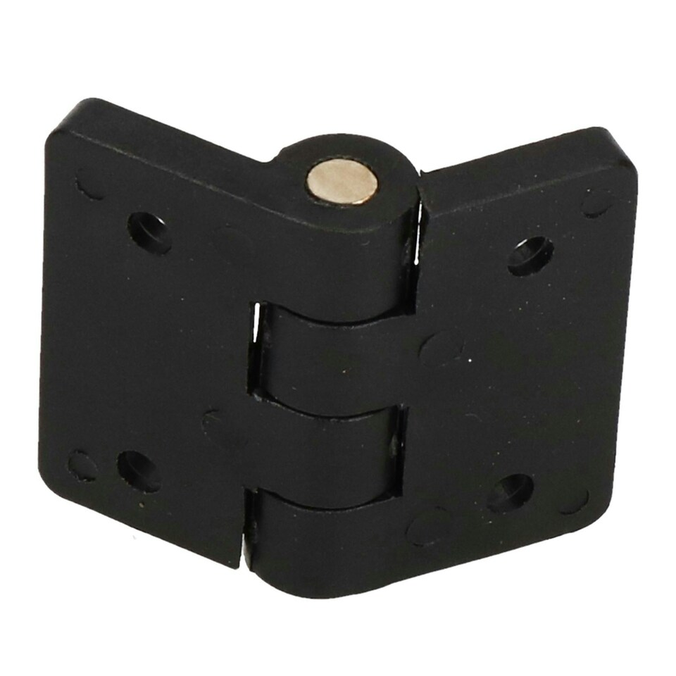 image 1 of Black Reinforced Nylon Plastic Hinge 40x48mm Italian Made Industrial Quality 2PK Black