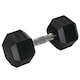 image 1 of HOMCOM 15KG Single Rubber Hex Dumbbell Portable Hand Weights for Home Gym