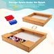 image 5 of COSTWAY Covered Kids Sandbox Kids Wooden Sandbox Outdoor Children Play Station