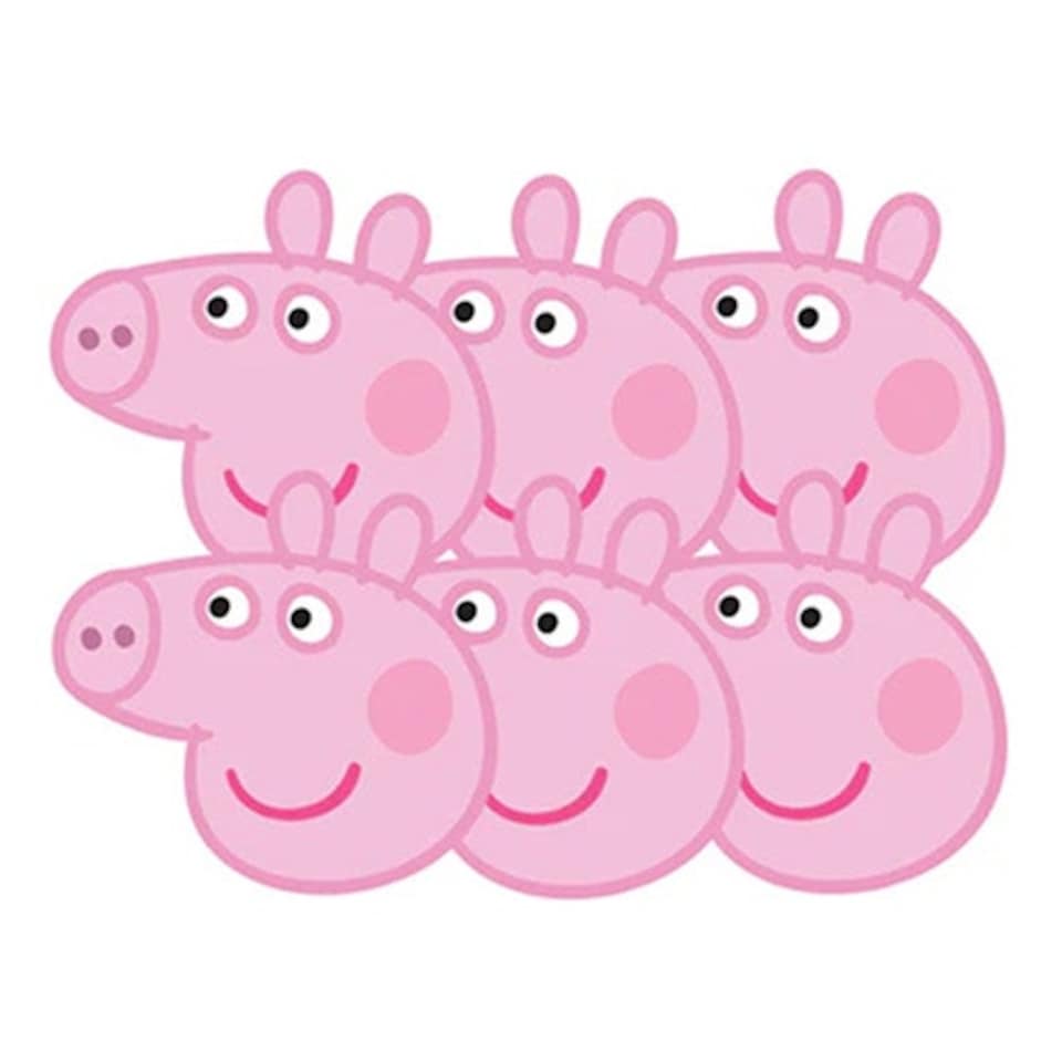 Peppa Pig Cardboard Face Masks - Pack of 6