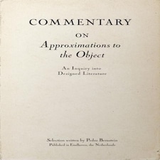 Commentary on Approximations to the Object Hardback Book