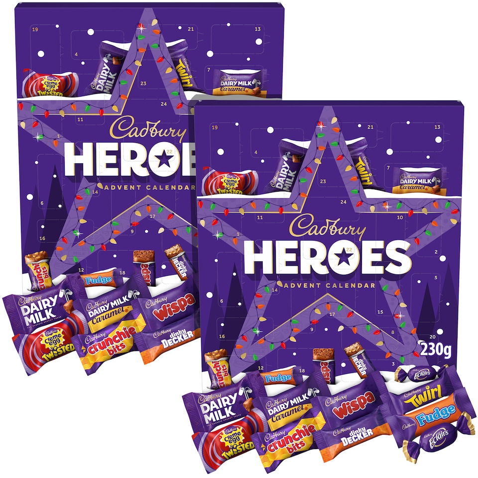 image 1 of Cadbury Heroes Chocolate Advent Calendars 230g (Bundle of 2)